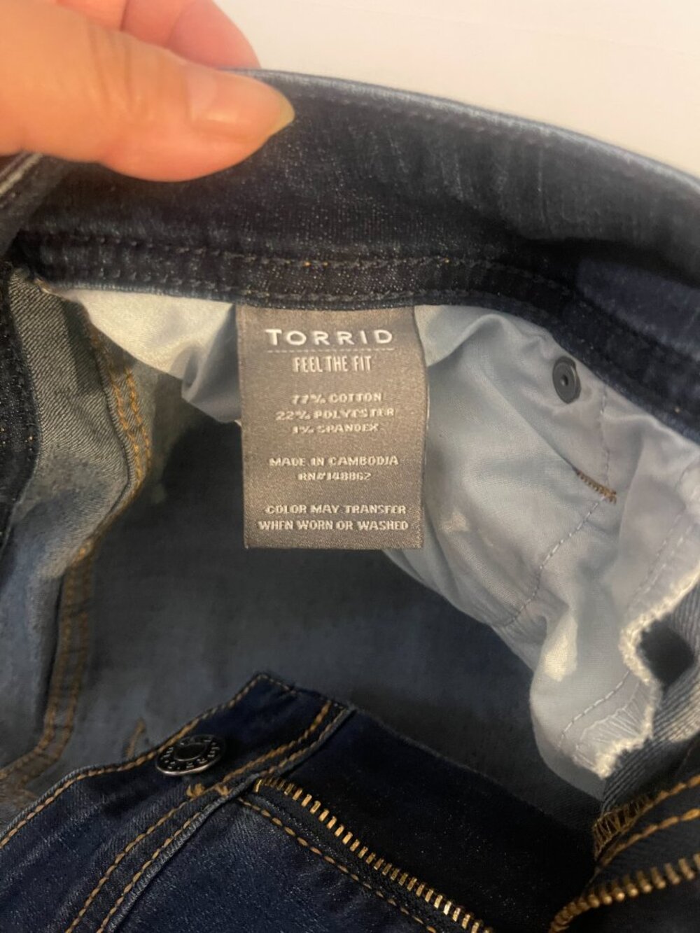 Torrid Luxe Slim Boot Super Stretch Jeans Size 16R Dark Wash - Picture 3 of 8